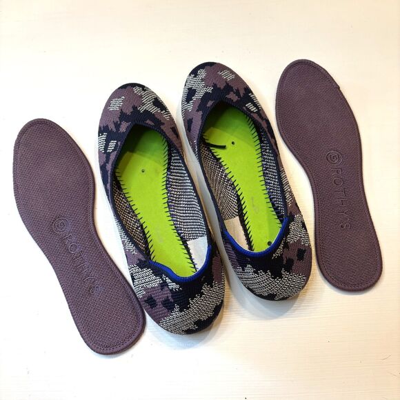 Rothy's Women's The Flat Round Toe Botanicamo Purple Camo Ballet Flats US Size 6 - Picture 8 of 10